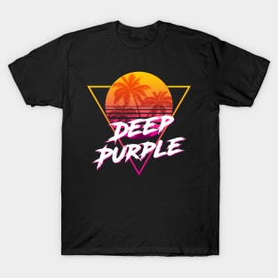 Deep Purple - Proud Name Retro 80s Sunset Aesthetic Design T-Shirt